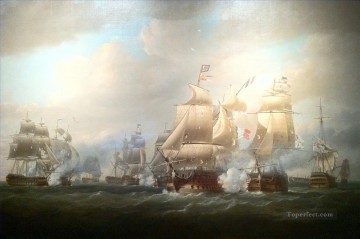 Acción de Duckworth frente a San Domingo el 6 de febrero de 1806 Batalla naval de Nicholas Pocock Pinturas al óleo
